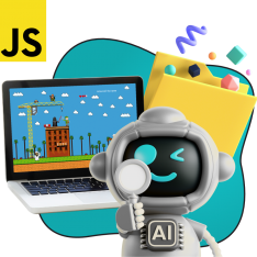 Язык программирования JavaScript + AI. Проектное обучение + геймификация + AI-помощники - КИБЕРшкола программирования для детей, компьютерные курсы для школьников, начинающих и подростков - KIBERone г. Новоалтайск